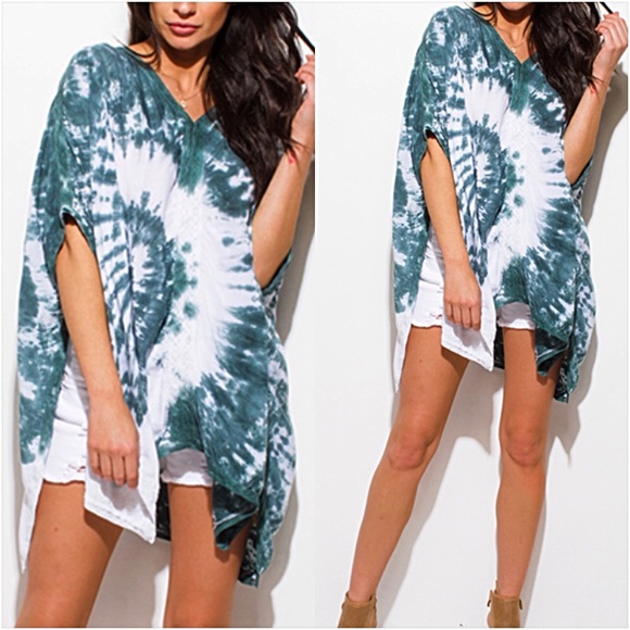 Tops - Flowy & Free Tie Dye Tunic Top Coverup SMLXL